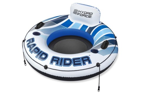 Dmuchany Materac do pływania Rapid Rider BESTWAY 135cm + Oparcie + Siateczkowe dno + Miejsca na napoje + Uchwyty