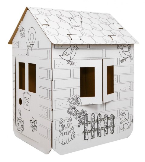 Domek XXL z końmi kolorowanka 3D dla dzieci Domek XXL z końmi kolorowanka 3D dla dzieci