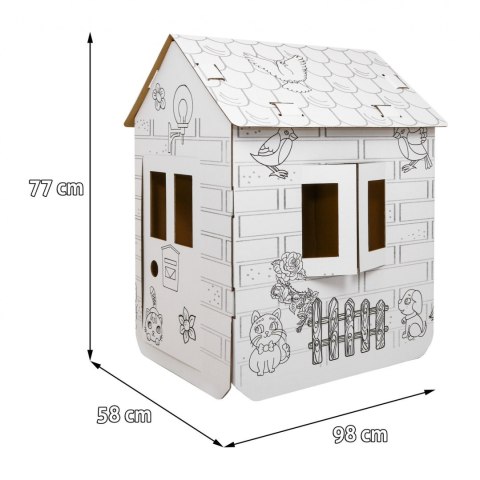 Domek XXL z końmi kolorowanka 3D dla dzieci Domek XXL z końmi kolorowanka 3D dla dzieci