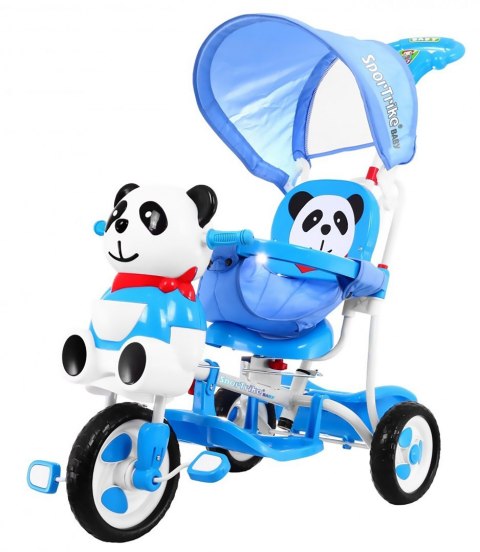 3-kołowy Rowerek dla dzieci Panda Niebieski + Dźwięki + Daszek + Barierka + Podnóżek + Rączka + Płozy + Schowek 3-kołowy Rowerek dla dzieci Panda Niebieski + Dźwięki + Daszek + Barierka + Podnóżek + Rączka + Płozy + Schowek