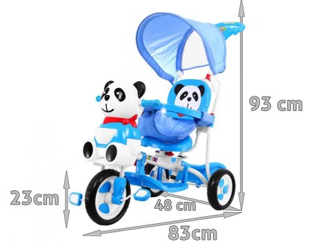 3-kołowy Rowerek dla dzieci Panda Niebieski + Dźwięki + Daszek + Barierka + Podnóżek + Rączka + Płozy + Schowek 3-kołowy Rowerek dla dzieci Panda Niebieski + Dźwięki + Daszek + Barierka + Podnóżek + Rączka + Płozy + Schowek