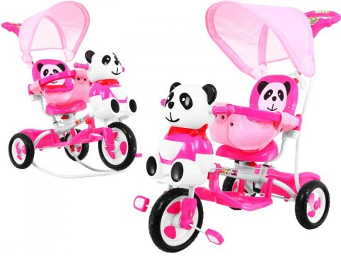 3-kołowy Rowerek dla dzieci Panda Różowy + Dźwięki + Daszek + Barierka + Podnóżek + Rączka + Płozy + Schowek 3-kołowy Rowerek dla dzieci Panda Różowy + Dźwięki + Daszek + Barierka + Podnóżek + Rączka + Płozy + Schowek