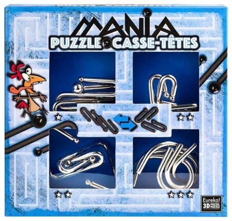 Łamigłówki metalowe 4 szt Puzzle mania nieb. G3 Łamigłówki metalowe 4 szt Puzzle mania nieb. G3