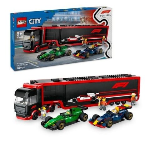 LEGO(R) CITY 60445 (3szt) Ciężarówka z bolidami RB20 LEGO(R) CITY 60445 (3szt) Ciężarówka z bolidami RB20