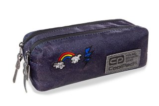 COOLPACK - EDGE - SASZETKA PODWÓJNA / PROSTOKĄTNA - SPARKLING BADGES JEANS