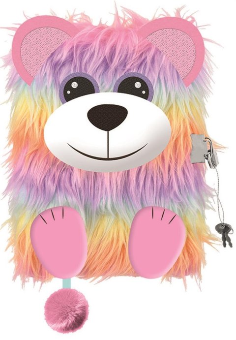 Pamiętnik z kłódką 3D "włochacz" A5 96 kartek MY LITTLE FRIEND, RAINBOW BEAR Pamiętnik z kłódką 3D "włochacz" A5 96 kartek MY LITTLE FRIEND, RAINBOW BEAR