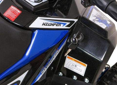 Quad HIPERFECT na akumulator Niebieski 35km/h + Silnik bezszczotkowy 1000W + Koła pompowane + Regulacja siedzenia Quad HIPERFECT na akumulator Niebieski 35km/h + Silnik bezszczotkowy 1000W + Koła pompowane + Regulacja siedzenia