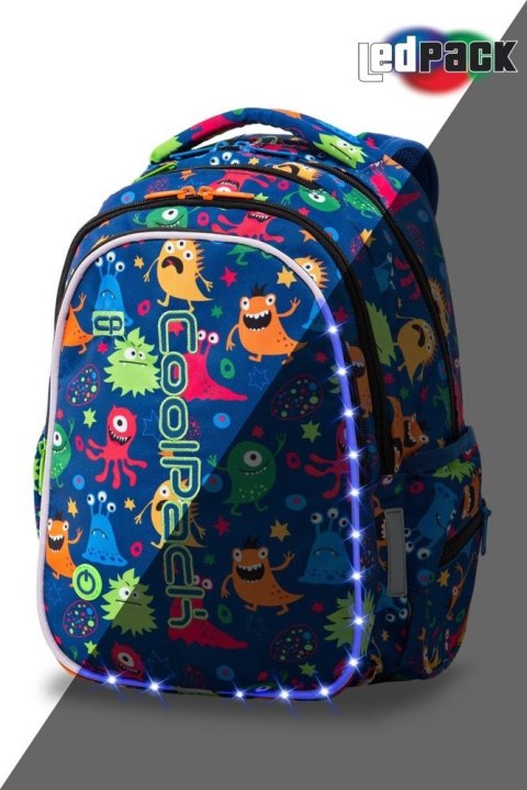 COOLPACK - JOY M - PLECAK MŁODZIEŻOWY - LED FUNNY MONSTERS COOLPACK - JOY M - PLECAK MŁODZIEŻOWY - LED FUNNY MONSTERS