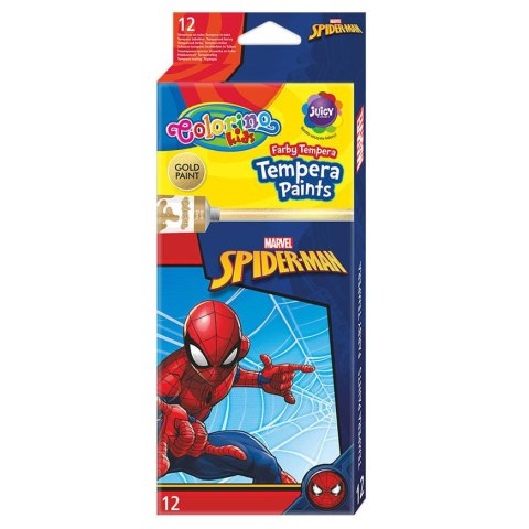 DISNEY COLORINO - FARBY TEMPERA W TUBACH 12 ML 12 KOL - SPIDERMAN