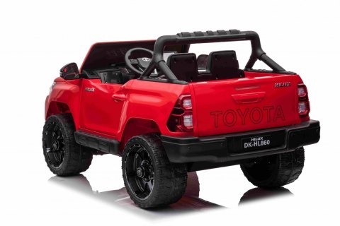 Toyota Hilux na akumulator dla dzieci Czerwony + Napęd 4x4 + Pilot + 2 bagażniki + Radio MP3 + LED Toyota Hilux na akumulator dla dzieci Czerwony + Napęd 4x4 + Pilot + 2 bagażniki + Radio MP3 + LED