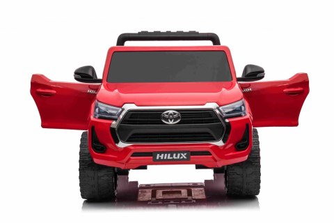 Toyota Hilux na akumulator dla dzieci Czerwony + Napęd 4x4 + Pilot + 2 bagażniki + Radio MP3 + LED Toyota Hilux na akumulator dla dzieci Czerwony + Napęd 4x4 + Pilot + 2 bagażniki + Radio MP3 + LED