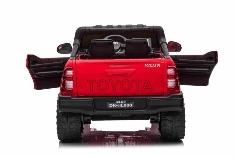 Toyota Hilux na akumulator dla dzieci Czerwony + Napęd 4x4 + Pilot + 2 bagażniki + Radio MP3 + LED Toyota Hilux na akumulator dla dzieci Czerwony + Napęd 4x4 + Pilot + 2 bagażniki + Radio MP3 + LED