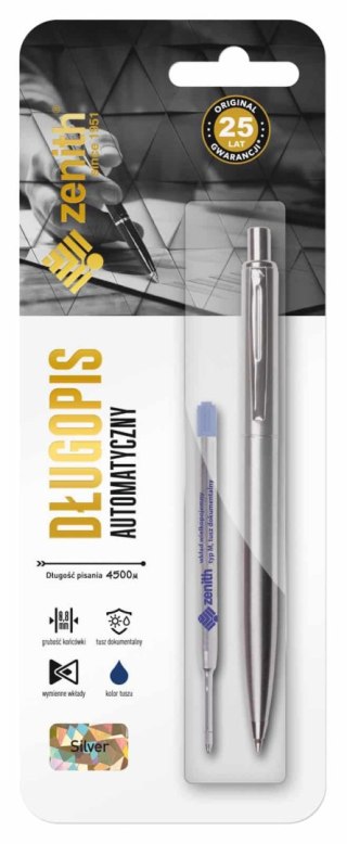 Długopis automatyczny 0,8 mm ZENITH SILVER + wkład - 1+1 szt. blister