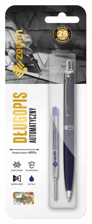 Długopis automatyczny 0,8mm ZENITH 60 mix kolorów + wkład - 1+1szt. blister