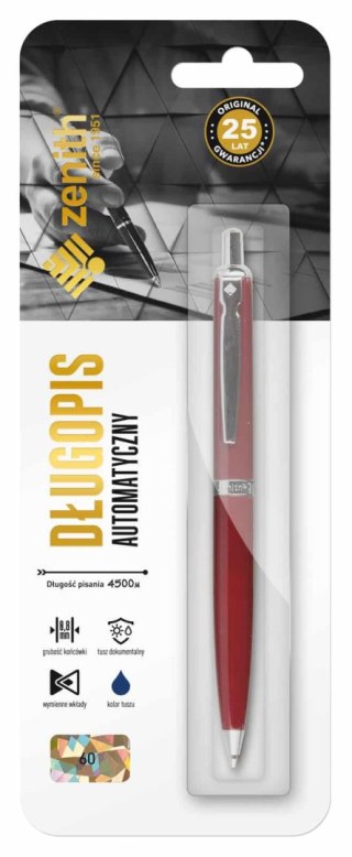 Długopis automatyczny metalowy 0,8 mm ZENITH 60 mix kolorów - 1szt. blister