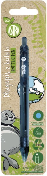 Długopis automatyczny z butelki 1,0 mm ECO ASTRA - 1 szt. blister