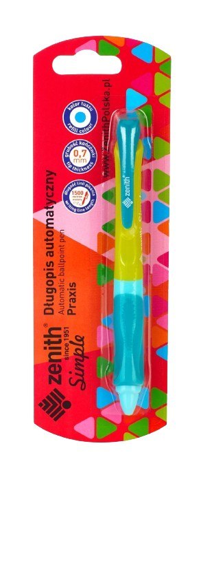 Długopis automatyczny z gumowym uchwytem 0,7mm ZENITH PRAXIS -1szt. blister Długopis automatyczny z gumowym uchwytem 0,7mm ZENITH PRAXIS -1szt. blister