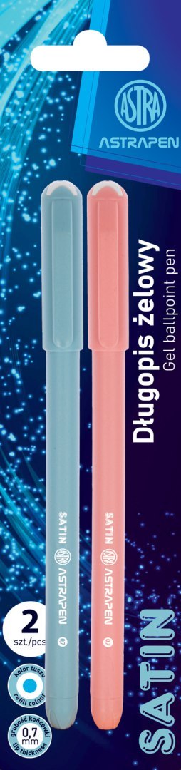 Długopis kulkowy ze skuwką 0,7 mm ASTRAPEN Satin - 2 szt. blister