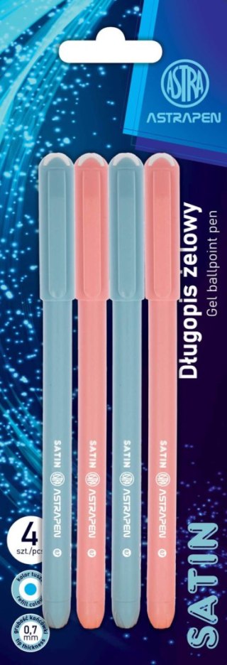 Długopis kulkowy ze skuwką 0,7 mm ASTRAPEN Satin - 4 szt. blister