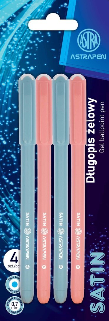 Długopis kulkowy ze skuwką 0,7 mm ASTRAPEN Satin - 4 szt. blister Długopis kulkowy ze skuwką 0,7 mm ASTRAPEN Satin - 4 szt. blister