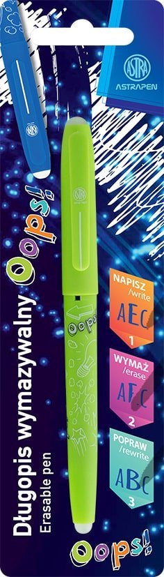 Długopis wymazywalny 0,6 mm ASTRAPEN OOPS! Colour - 1 szt. blister Długopis wymazywalny 0,6 mm ASTRAPEN OOPS! Colour - 1 szt. blister