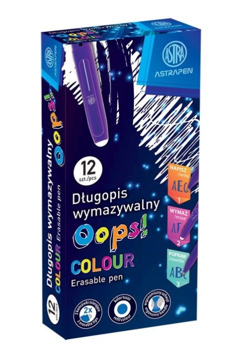 Długopis wymazywalny 0,6 mm ASTRAPEN Oops! Colour - 1 szt