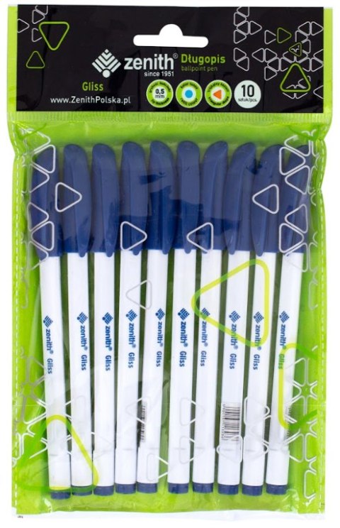 Długopis ze skuwką 0,5 mm ZENITH GLISS niebieski - 10 szt. opp bag Długopis ze skuwką 0,5 mm ZENITH GLISS niebieski - 10 szt. opp bag