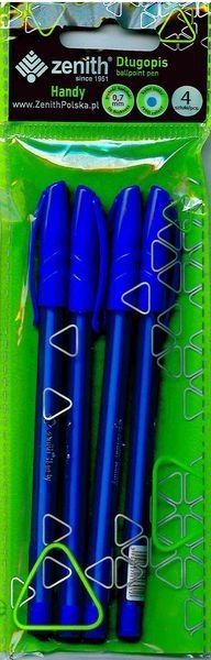 Długopis ze skuwką 0,7 mm ZENITH HANDY niebieski - 4 szt. opp bag Długopis ze skuwką 0,7 mm ZENITH HANDY niebieski - 4 szt. opp bag