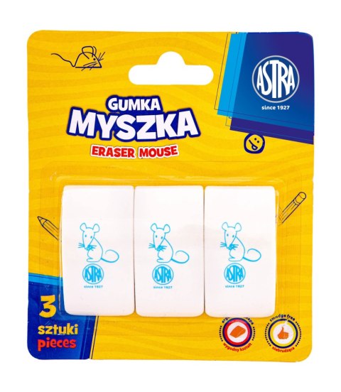 Gumka myszka ASTRA - 3 szt. blister Gumka myszka ASTRA - 3 szt. blister