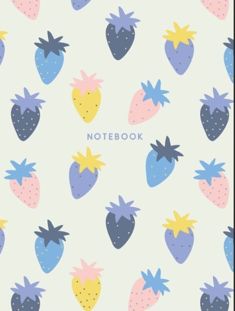 Brulion A6 kratka 80K kremowy papier, "Strawberry smoothie"
