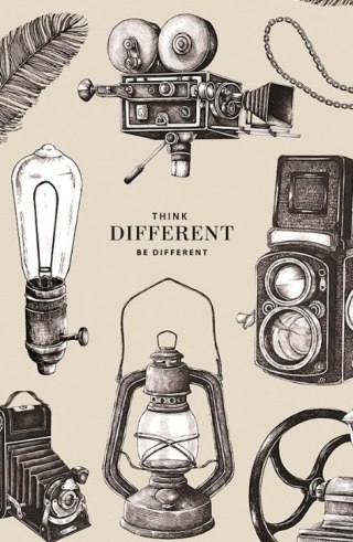 Brulion A6 kratka 80K kremowy papier, "Think different"