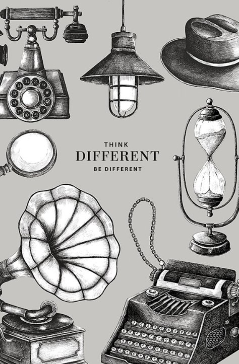 Brulion A6 kratka 80K kremowy papier, "Think different" Brulion A6 kratka 80K kremowy papier, "Think different"