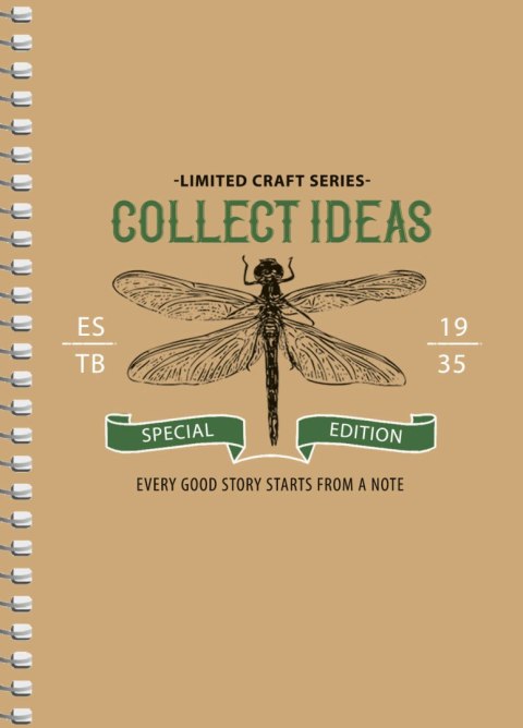 Kołobrulion A6 kratka 60k kremowy papier, "Collect ideas"