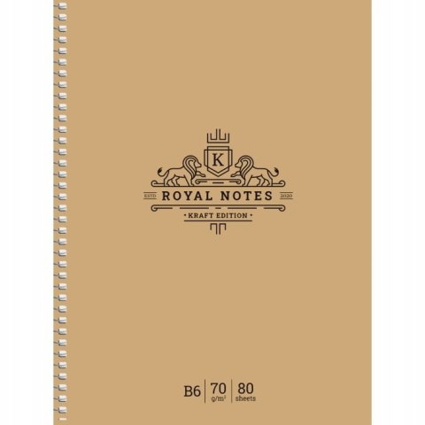 Kołobrulion B6 kratka 80k kremowy papier, "Royal Notes"