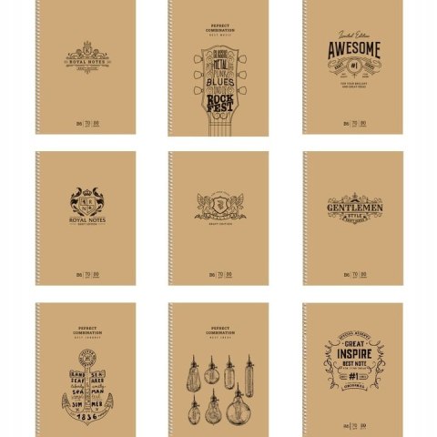 Kołobrulion B6 kratka 80k kremowy papier, "Royal Notes"