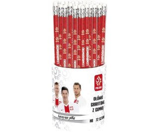 Ołówki grafitowe trójkątne HB z gumką PZPN - 1 szt.