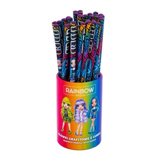Ołówki grafitowe trójkątne HB z gumką Rainbow High - 1 szt.