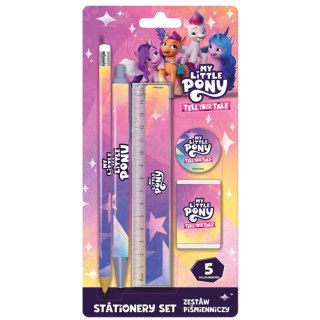 Zestaw piśmienniczy My Little Ponylinijka gumka temperówka 2 ołówki
