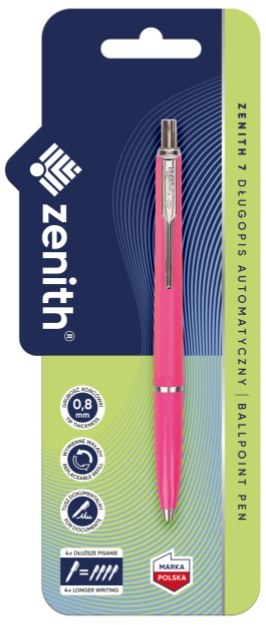 Długopis automatyczny 0,8 mm ZENITH 7 FLUO - 1 szt. blister