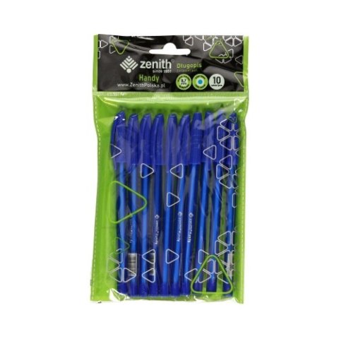 Długopis ze skuwką 0,7 mm ZENITH HANDY niebieski - 10 szt. opp bag