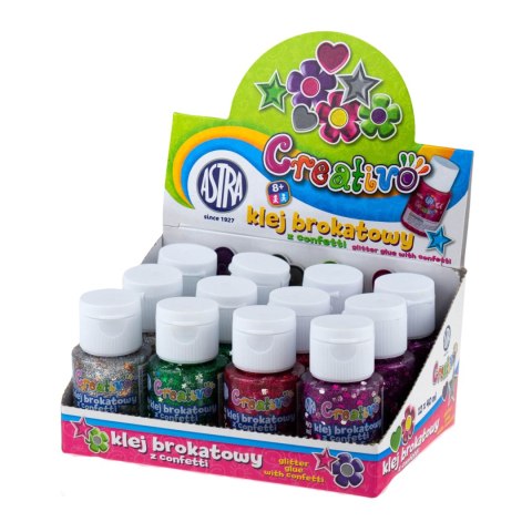 Klej brokatowy z confetti Creativo ASTRA 40 ml - 1 szt Klej brokatowy z confetti Creativo ASTRA 40 ml - 1 szt