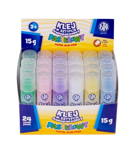 Klej w sztyfcie transparentny PVP ASTRA Pastel Line 15 g - 1 szt