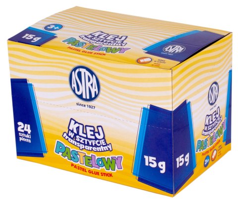 Klej w sztyfcie transparentny PVP ASTRA Pastel Line 15 g - 1 szt