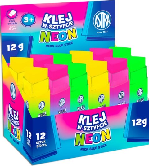 Klej w sztyfcie trójk. PVP ASTRA NEON 12 g - 1 szt Klej w sztyfcie trójk. PVP ASTRA NEON 12 g - 1 szt