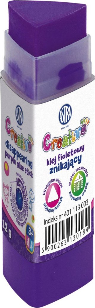 Klej w sztyfcie trójk. znikający fioletowy PVP ASTRA 1 szt