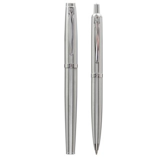 Komplet ZENITH 60 CLASSIC SILVER - Pióro wieczne + Długopis w etui