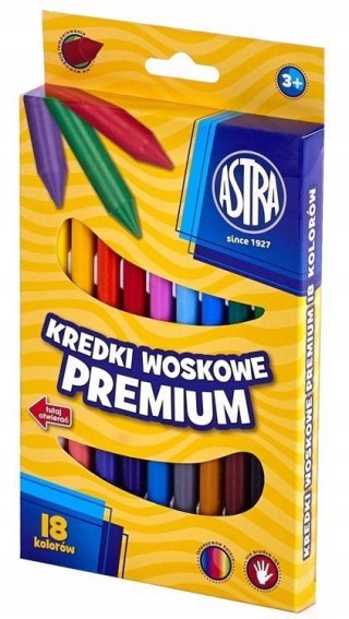 Kredki woskowe Astra 18 kolorów
