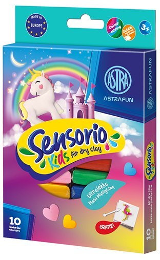 Lekka masa plastyczna ASTRAFUN Sensorio Kids Jednorożec - 10 kol