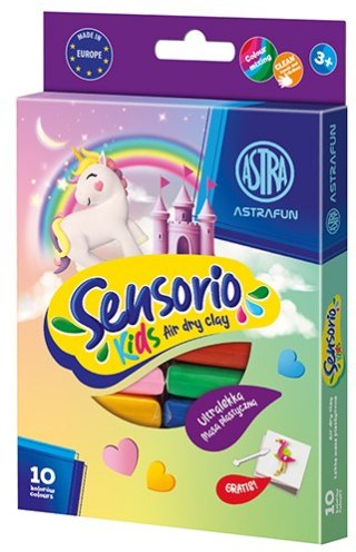 Lekka masa plastyczna ASTRAFUN Sensorio Kids Jednorożec - 10 kol