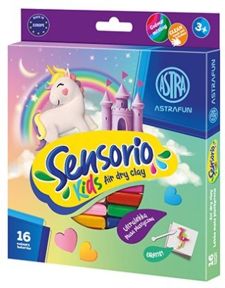 Lekka masa plastyczna ASTRAFUN Sensorio Kids Jednorożec - 16 kol